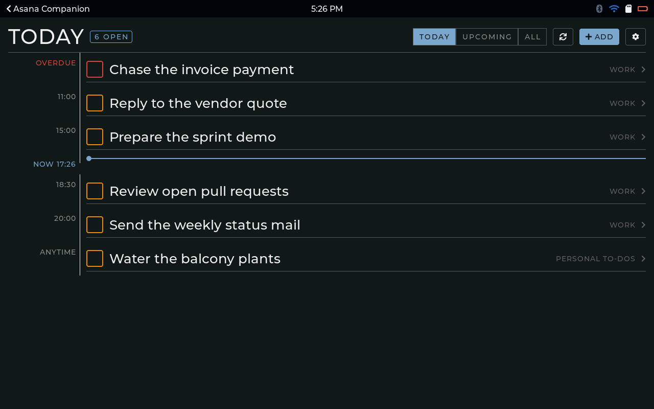 Asana Companion screenshot