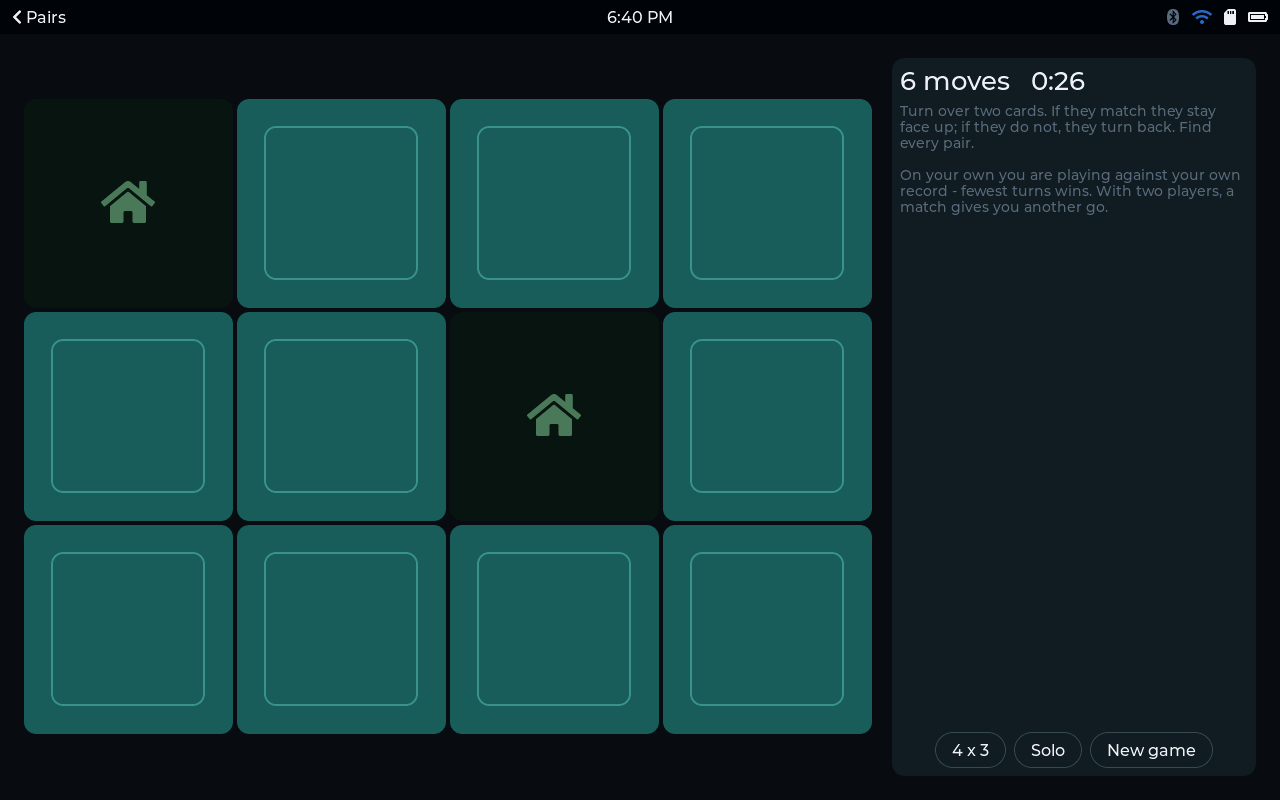 Pairs screenshot