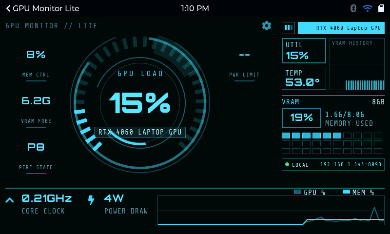 GPU Monitor Lite screenshot