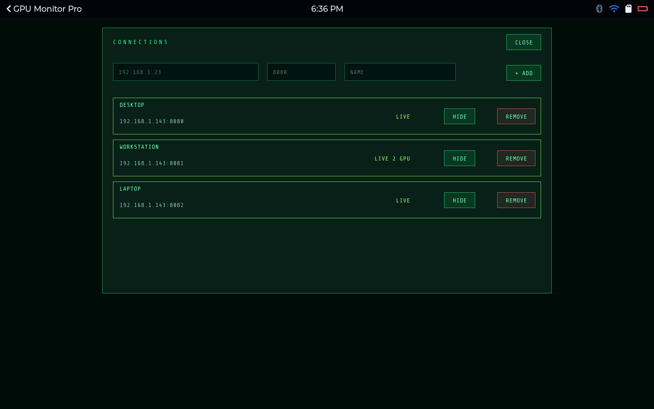 GPU monitor - Pro - GPU Monitor Pro configuration