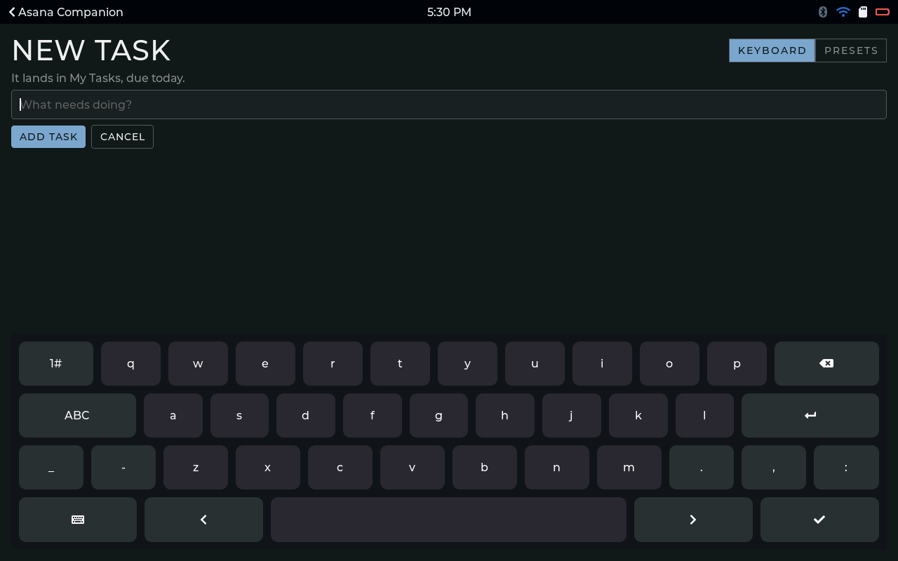 Asana Companion screenshot
