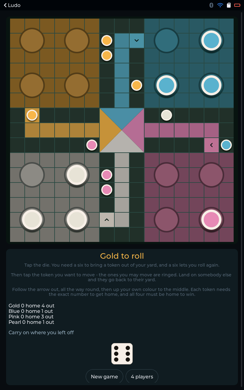 Ludo - The same game with the screen turned.