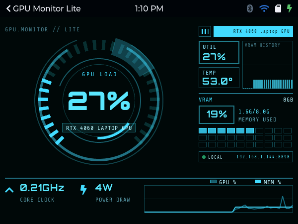 GPU Monitor Lite screenshot
