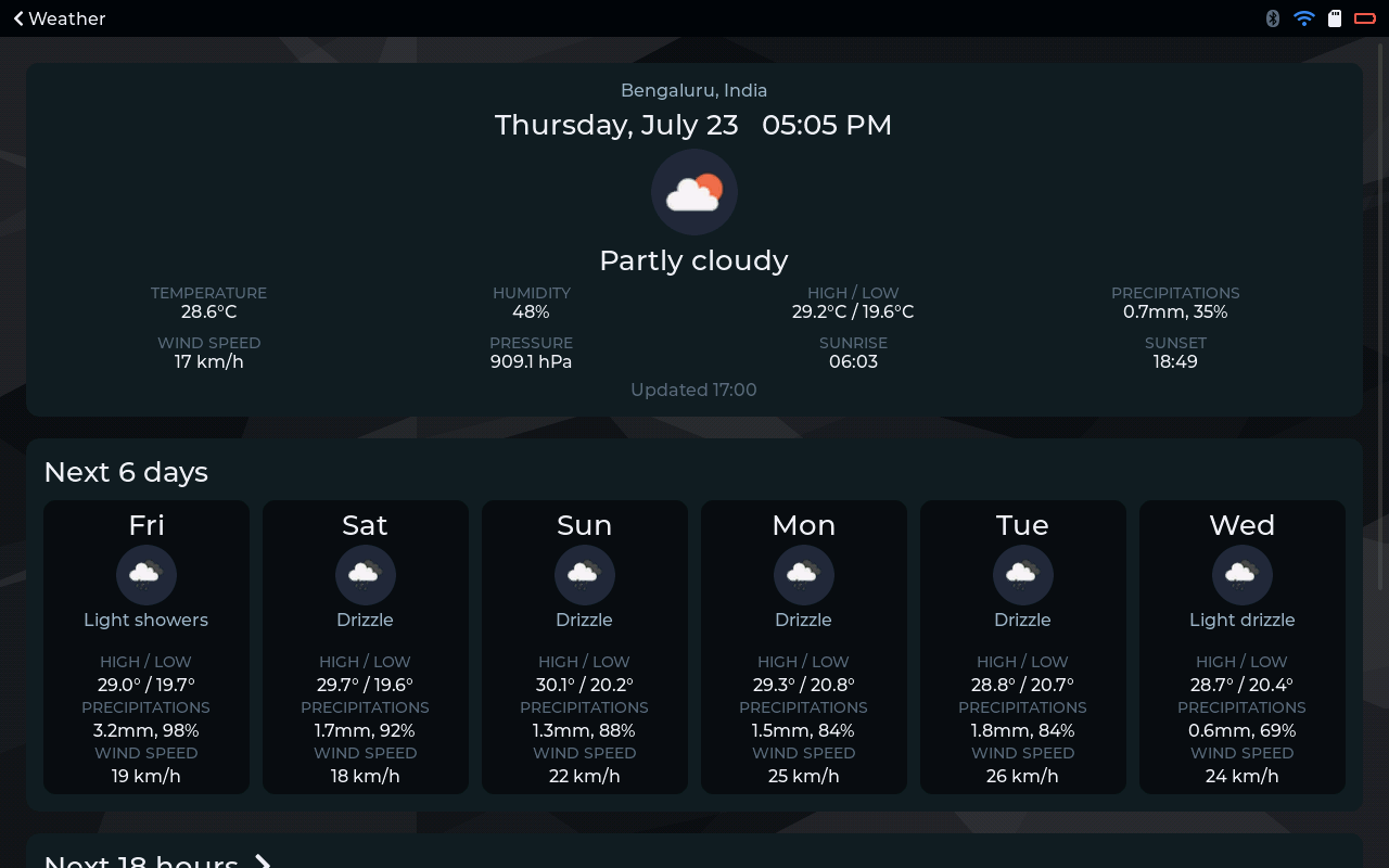 Weather screenshot